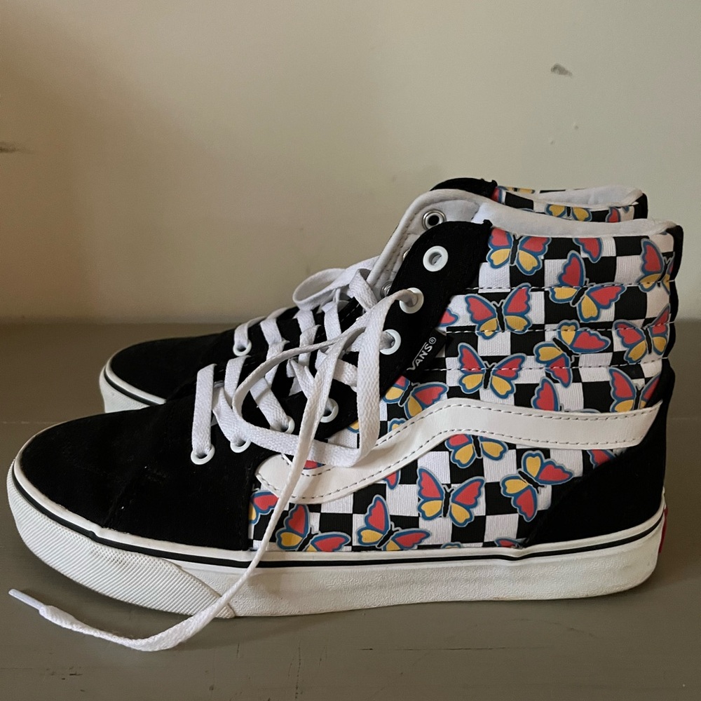 Vans Women's Black and White Butterfly High-Tops